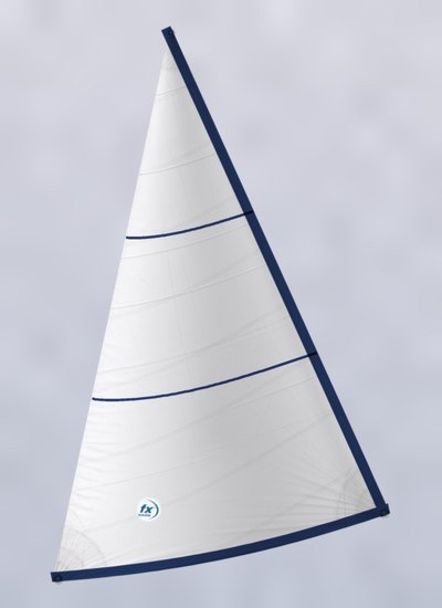 Catalina 25 150% Furling Genoa: white Dacron, cross-cut panels, navy Sunbrella UV cover on leech and foot Catalina 25 150% Furling Genoa: white Dacron, cross-cut panels, navy Sunbrella UV cover on leech and foot
